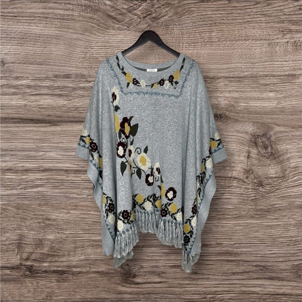 Rare Sundance Hazy Days Knit Fringe Poncho Sweater O/S - Picture 2 of 6